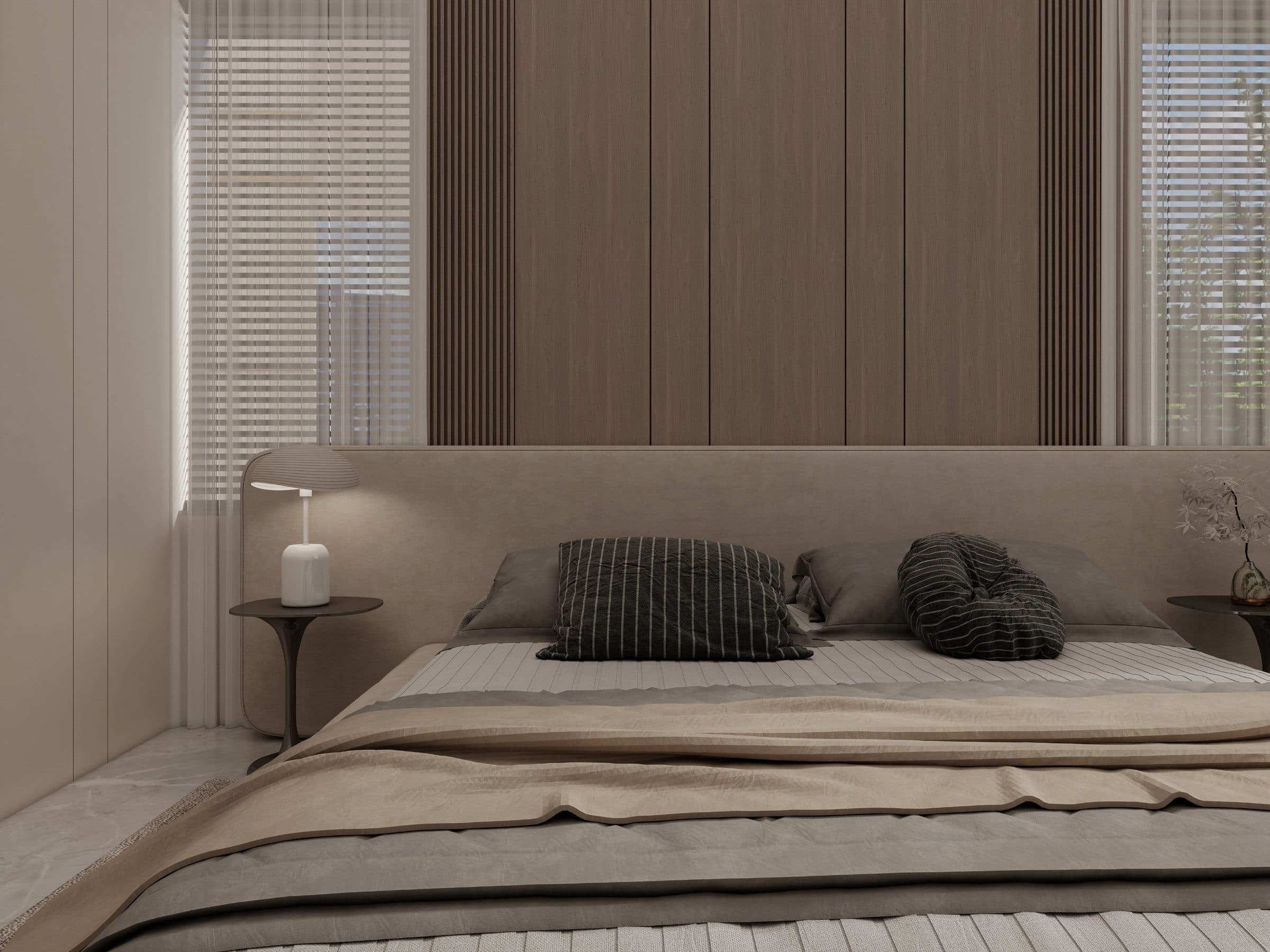 Close view of the oak planking, alternating wide boards with narrow fluted returns